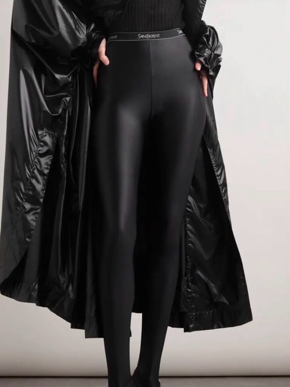 Saint Laurent Black High-Rise Leggings